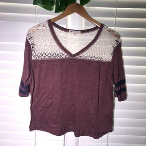 JOLT Crochet top Jersey Tee Jr XL
